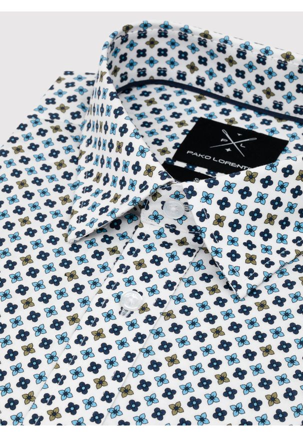 Pako Lorente - PAKO LORENTE – Koszula męska w geometryczny wzór. Materiał: bawełna, elastan. Długość rękawa: długi rękaw. Długość: długie. Wzór: geometria