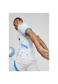 Puma - Młodzieżowa koszulka domowa Olympique Marsylia 24/25 PUMA White Bleu Azur Blue. Kolor: biały, wielokolorowy, niebieski