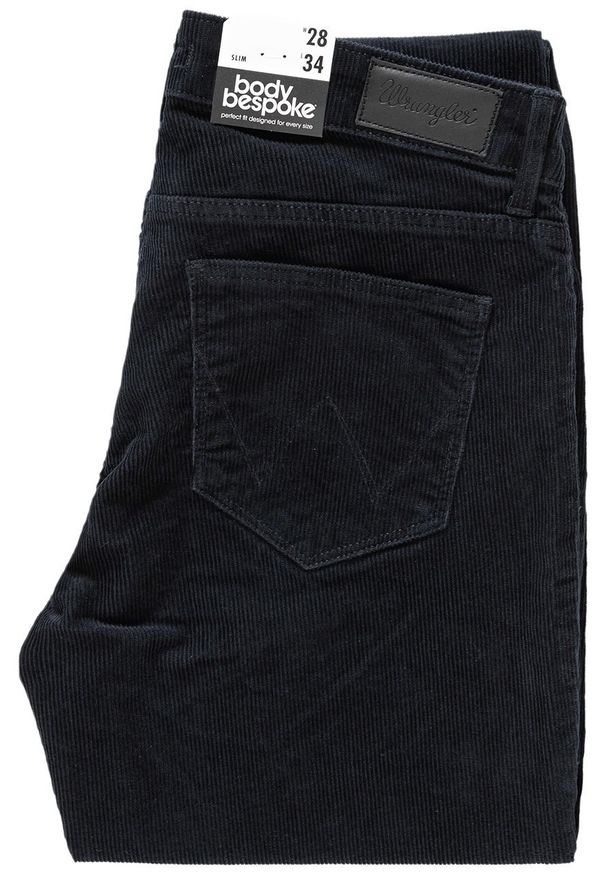 Wrangler - WRANGLER SLIM DARK NAVY W28LEK18R 112128383. Wzór: jednolity