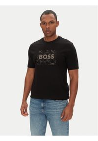 BOSS T-Shirt Te_Logospace 50539186 Czarny Regular Fit. Kolor: czarny. Materiał: bawełna