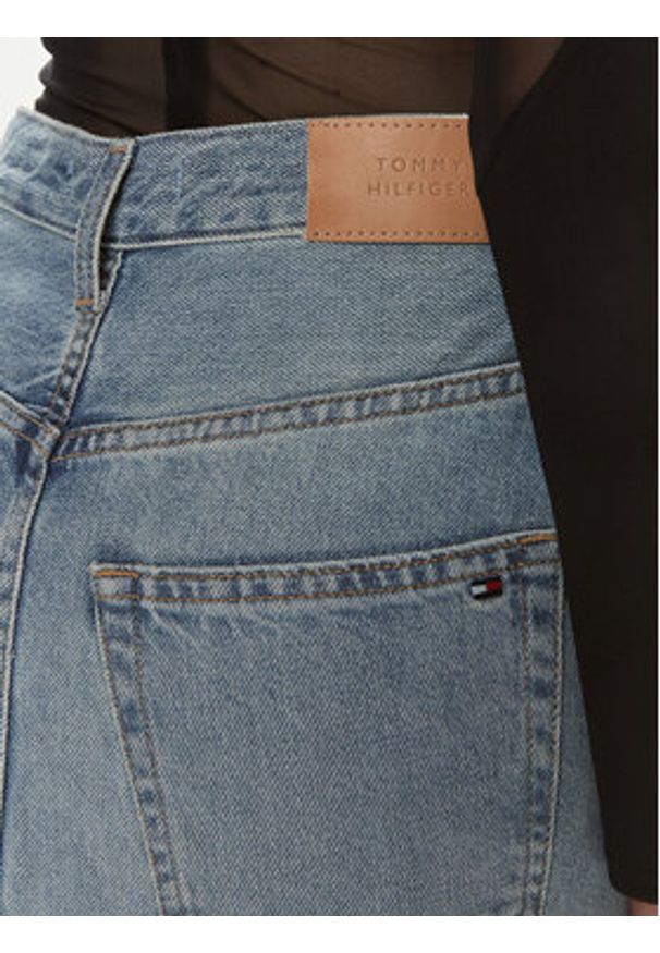 TOMMY HILFIGER - Tommy Hilfiger Spódnica jeansowa WW0WW42882 Niebieski Straight Fit. Kolor: niebieski. Materiał: bawełna