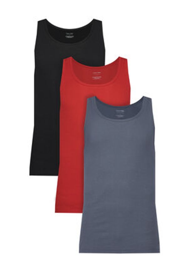 Calvin Klein Underwear Komplet 3 tank topów LV00NB4036 Kolorowy Slim Fit. Materiał: bawełna. Wzór: kolorowy