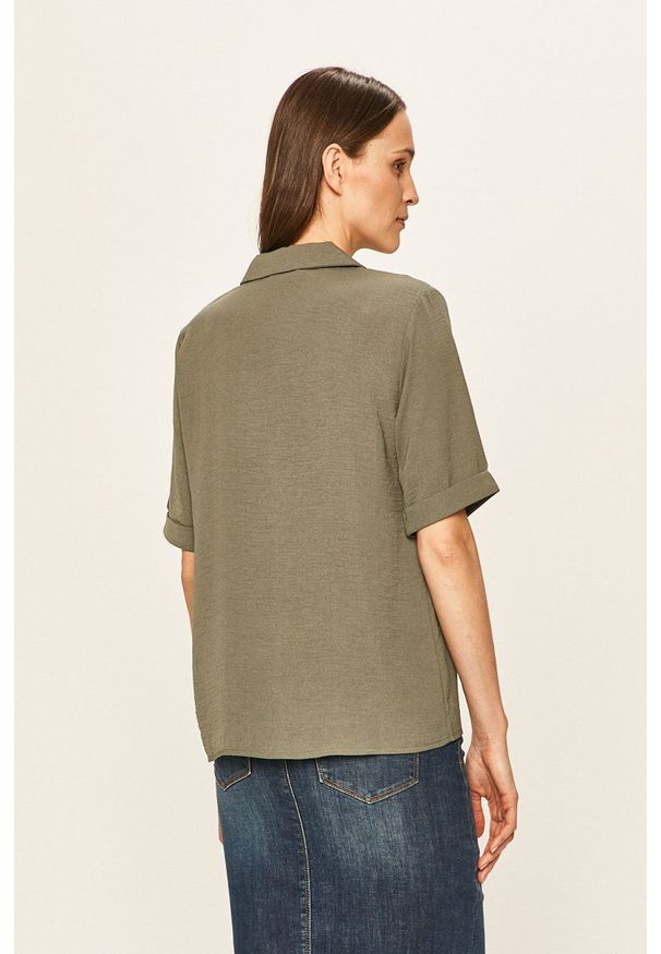 only - Only - Bluzka. Okazja: na co dzień. Kolor: zielony. Materiał: tkanina. Wzór: gładki. Styl: casual