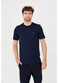 Aeronautica Militare - AERONAUTICA MILITARE Granatowy bawełniany męski t-shirt, Rozmiar XL. Kolor: niebieski. Materiał: bawełna