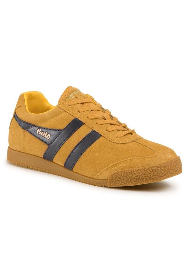 Sneakersy z zamszu Gola Harrier. Okazja: na co dzień. Kolor: żółty, niebieski, beżowy, wielokolorowy. Materiał: zamsz, syntetyk, materiał