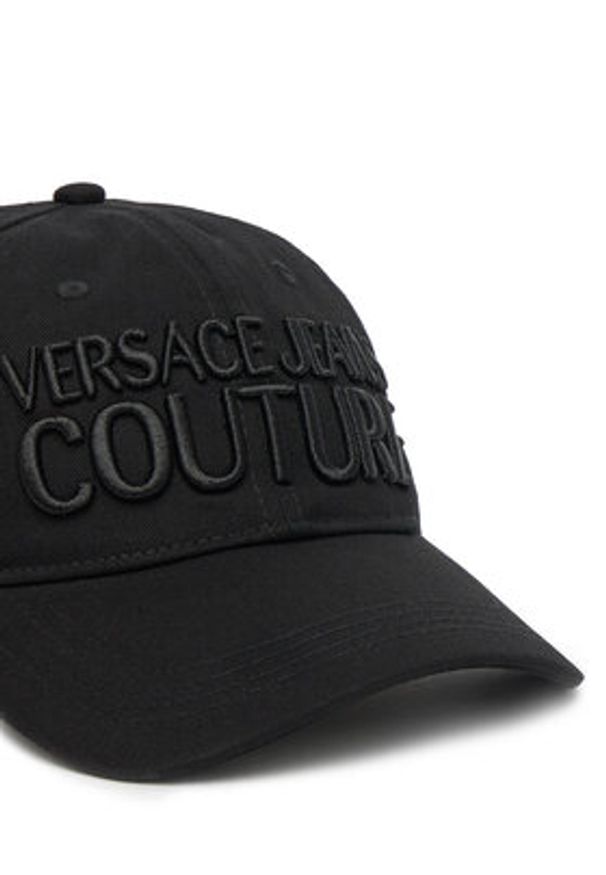 Versace Jeans Couture Czapka z daszkiem 78VAZK32 Czarny. Kolor: czarny. Materiał: materiał, bawełna