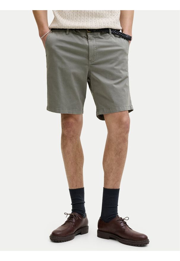 Jack & Jones Szorty materiałowe Ace Vance 12293005 Zielony ciemny Relaxed Fit. Kolor: zielony. Materiał: bawełna