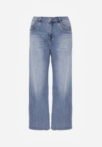 Born2be - Niebieskie Jeansy z Wysokim Stanem i Szerokimi Nogawkami z Bawełną i Wiskozą Corraesea. Stan: podwyższony. Kolor: niebieski. Długość: długie. Wzór: gładki. Styl: klasyczny #3