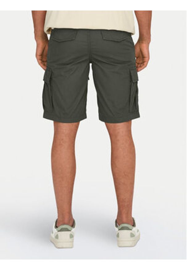 Only & Sons Szorty materiałowe Loc Cargo 22029214 Zielony Regular Fit. Kolor: zielony. Materiał: bawełna