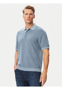 TOMMY HILFIGER - Tommy Hilfiger Polo MW0MW43246 Niebieski Regular Fit. Typ kołnierza: polo. Kolor: niebieski. Materiał: bawełna #1