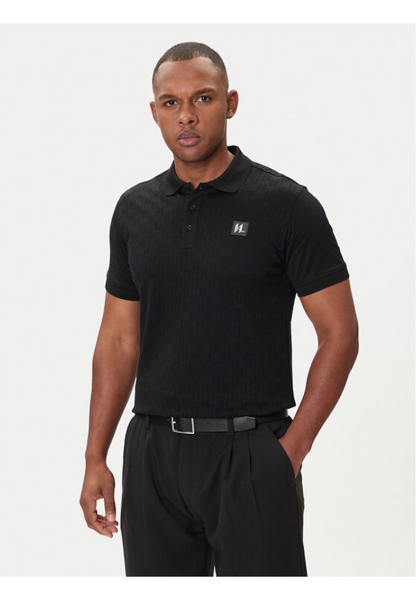 Karl Lagerfeld - KARL LAGERFELD Polo 745006 554201 Czarny Regular Fit. Typ kołnierza: polo. Kolor: czarny. Materiał: bawełna