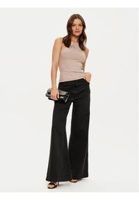 Guess Top W4RP43 KAZH2 Beżowy Slim Fit. Kolor: beżowy. Materiał: syntetyk