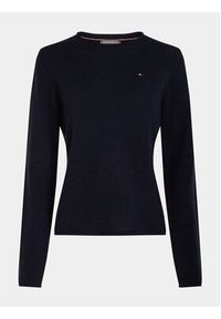 TOMMY HILFIGER - Tommy Hilfiger Sweter WW0WW40264 Granatowy Regular Fit. Kolor: niebieski. Materiał: wełna #6