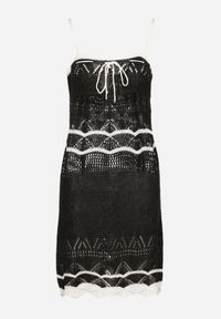 Born2be - Czarna Szydełkowa Sukienka na Ramiączkach z Wiskozy z Metaliczną Nicią Filadria. Okazja: na co dzień. Kolor: czarny. Materiał: wiskoza. Długość rękawa: na ramiączkach. Sezon: lato. Styl: elegancki, casual #7