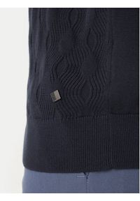 Karl Lagerfeld - KARL LAGERFELD Sweter 655006 562301 Granatowy Slim Fit. Typ kołnierza: dekolt w karo. Kolor: niebieski. Materiał: bawełna #4