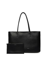 Calvin Klein Torebka Emblem Aop Perfor Lthr Tote LV04F3359G Czarny. Kolor: czarny. Materiał: skórzane #1