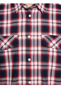 Big-Star - Koszula męska bawełniana w kratę czerwona Koliserson 603. Typ kołnierza: kołnierzyk klasyczny. Kolor: czerwony. Materiał: bawełna. Wzór: aplikacja, jodełka. Styl: klasyczny, elegancki #4