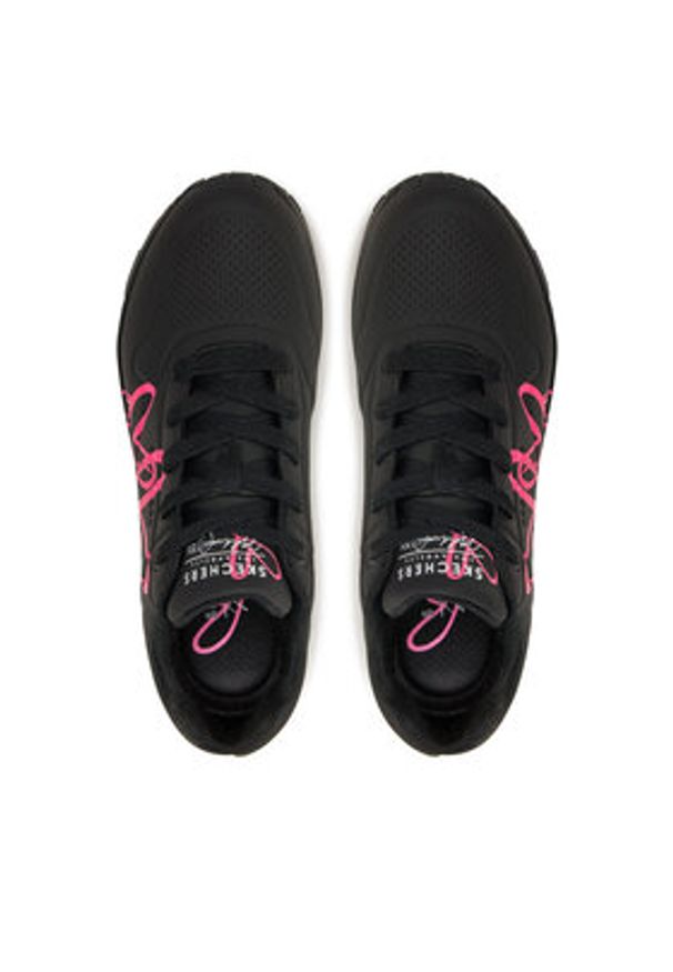 skechers - Skechers Sneakersy 177980/BKPK Czarny. Kolor: czarny. Materiał: skóra