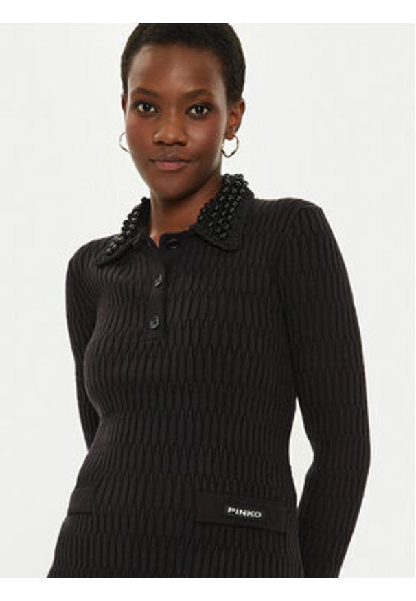 Pinko Sukienka dzianinowa York 104360 A27J Czarny Regular Fit. Kolor: czarny. Materiał: syntetyk