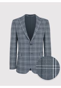 Pako Lorente - PAKO LORENTE – Szara marynarka garniturowa w kratę. Kolor: szary. Materiał: elastan, wiskoza, poliester #3