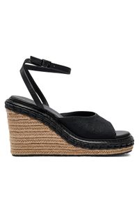 Calvin Klein Espadryle Wedge Sandal 70 Mono Jacq HW0HW01961 Czarny. Kolor: czarny