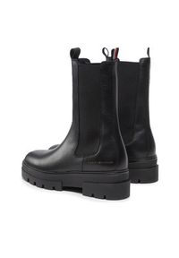 TOMMY HILFIGER - Tommy Hilfiger Sztyblety Monochromatic Chelsea Boot FW0FW06730 Czarny. Kolor: czarny. Materiał: skóra #3