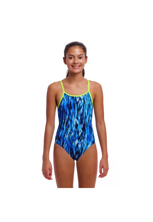 Strój kąpielowy jednoczęściowy FUNKITA Wing Streak - dziewczęcy. Kolor: niebieski