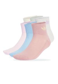 Adidas - Skarpety adidas Originals Mid Ankle Socks 6-Pack JV8602 - multikolor. Kolor: wielokolorowy. Materiał: poliester, materiał, poliamid, bawełna, elastan. Wzór: aplikacja, paski