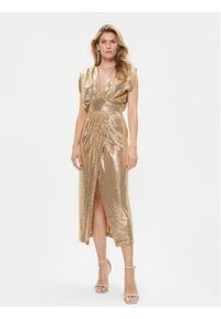 Sukienka koktajlowa Rinascimento. Kolor: złoty. Styl: wizytowy