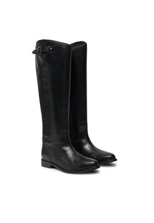 Bronx Oficerki Fe-Lise 14331-A Czarny. Kolor: czarny. Materiał: skóra