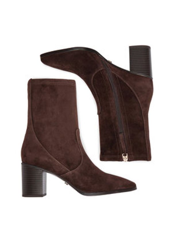 Gino Rossi Botki EO-TINA-1746 Brązowy. Kolor: brązowy. Materiał: zamsz, skóra