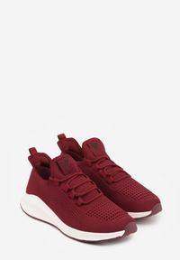 Born2be - Bordowe Buty Sportowe Sneakersy na Tłoczonej Podeszwie Karill. Okazja: na spacer, na co dzień. Kolor: czerwony. Sport: turystyka piesza #5
