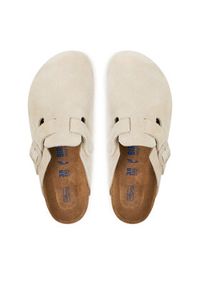 Birkenstock Klapki Boston zamsz 1027693 Biały. Kolor: biały. Materiał: zamsz, skóra