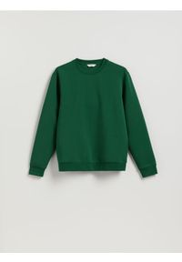 Reserved - Bluza regular z bawełną - zielony. Kolor: zielony. Materiał: bawełna #1