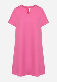 Born2be - Fuksjowa Sukienka Trapezowa Mini z Kieszeniami Hreona. Kolor: różowy. Typ sukienki: trapezowe. Długość: mini