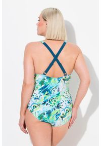 ULLA POPKEN - Damski Strój kąpielowy miękkie miseczki z fiszbinami regulowane ramiączka. Kolekcja: plus size. Kolor: zielony, niebieski, wielokolorowy. Materiał: elastan, poliamid, materiał