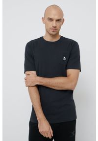 Burton T-shirt bawełniany kolor czarny gładki. Okazja: na co dzień. Kolor: czarny. Materiał: bawełna. Wzór: gładki. Styl: casual