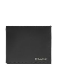 Calvin Klein Portfel męski Ck Smooth Trifold W/ Coin LV04D1103G Czarny. Kolor: czarny. Materiał: skóra