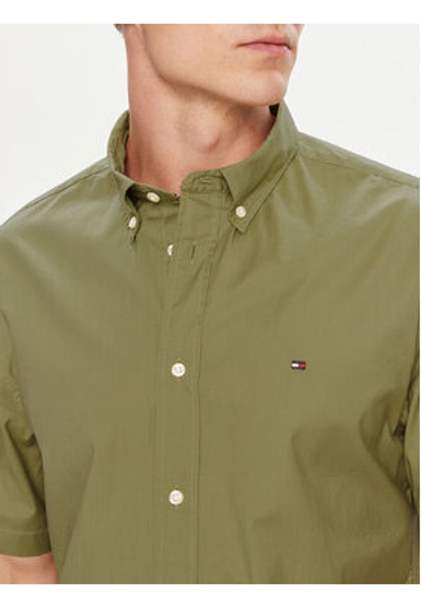 TOMMY HILFIGER - Tommy Hilfiger Koszula MW0MW33809 Zielony Regular Fit. Kolor: zielony. Materiał: bawełna