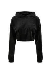 Damska bluza z kapturem Urban Classics cropped aksamitna oversized. Typ kołnierza: kaptur. Kolor: czarny #1