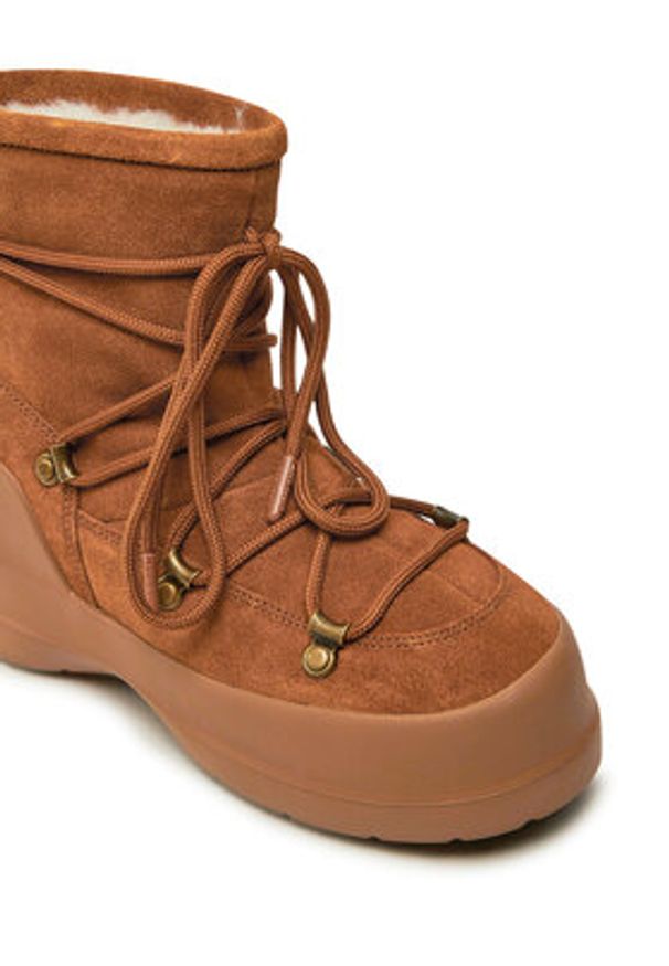 Moon Boot Śniegowce Luna Boot Suede 80D2480030 Brązowy. Kolor: brązowy. Materiał: skóra, zamsz