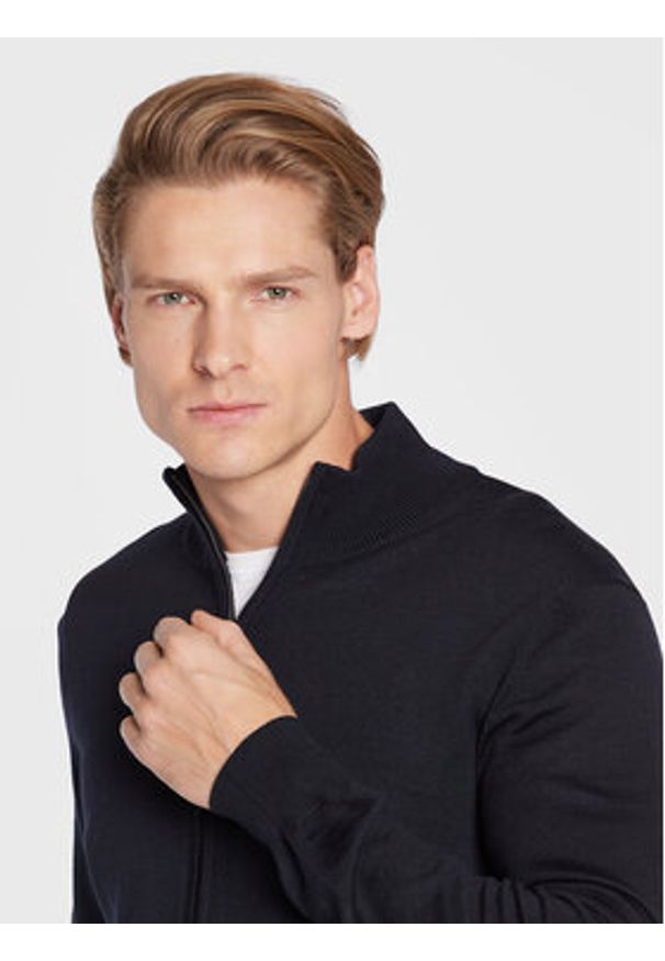 JOOP! Kardigan 17 Jk-06Davis 30032605 Granatowy Regular Fit. Kolor: niebieski. Materiał: wełna