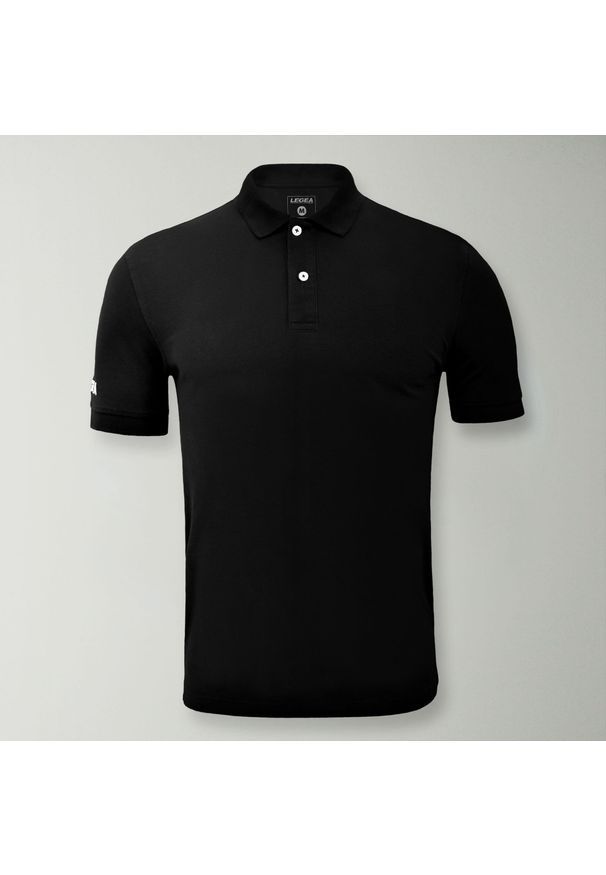 LEGEA - Legea Baran Polo Dorosłych. Typ kołnierza: polo. Kolor: czarny. Styl: sportowy