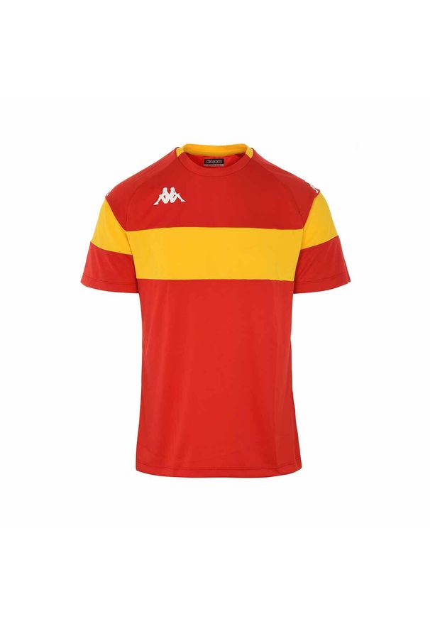 Jersey Kappa Dareto. Kolor: wielokolorowy, żółty, czerwony. Materiał: jersey. Sport: piłka nożna
