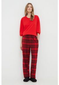 Calvin Klein Underwear piżama damska kolor czerwony bawełniana. Kolor: czerwony. Materiał: bawełna. Długość: krótkie #1