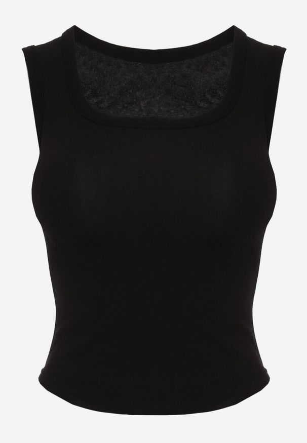 Renee - Czarny Wiskozowy Top Dopasowany z Kwadratowym Dekoltem Bez Rękawów Bilincja. Okazja: na co dzień. Typ kołnierza: dekolt kwadratowy. Kolor: czarny. Materiał: wiskoza. Długość rękawa: bez rękawów. Styl: casual