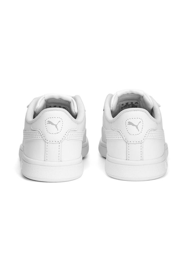 Puma - Dziecięce skórzane sneakersy Smash 3.0 V PUMA White Cool Light Gray. Kolor: szary, biały, wielokolorowy. Materiał: skóra. Sport: turystyka piesza