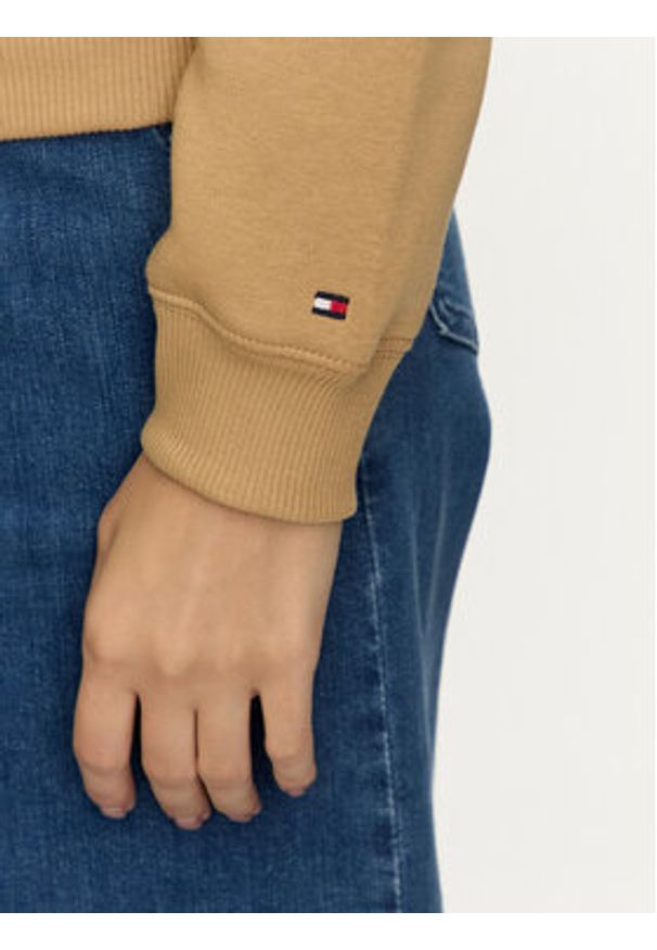 TOMMY HILFIGER - Tommy Hilfiger Bluza Modern WW0WW43598 Beżowy Regular Fit. Kolor: beżowy. Materiał: bawełna, syntetyk
