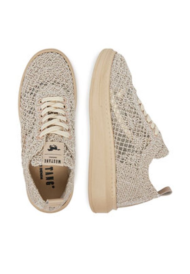 Mustang Sneakersy 1468-301 Beżowy. Kolor: beżowy. Materiał: materiał