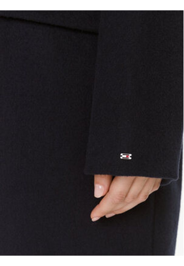 TOMMY HILFIGER - Tommy Hilfiger Płaszcz wełniany WW0WW39756 Granatowy Regular Fit. Kolor: niebieski. Materiał: syntetyk